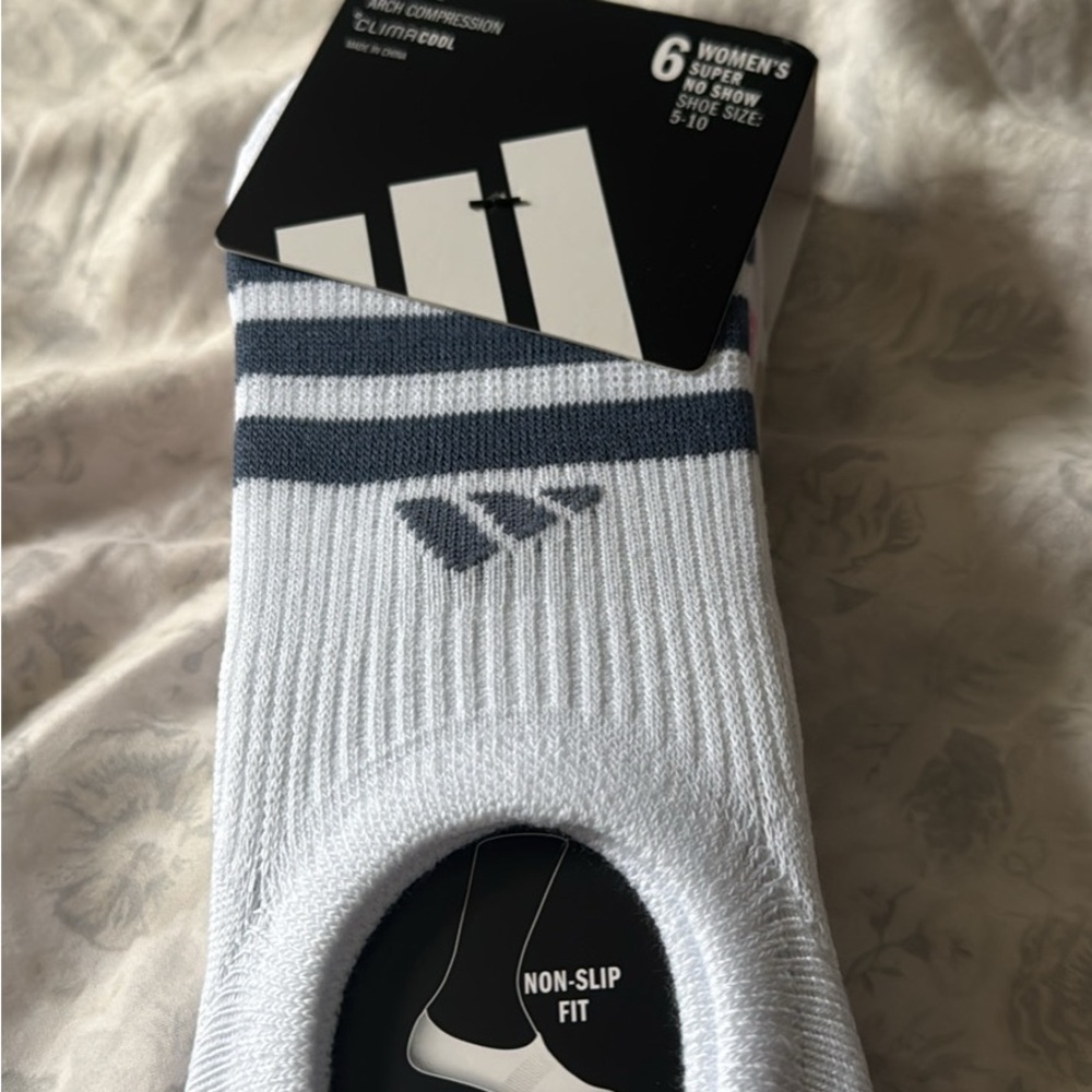 Adidas Women's Athletic Socks - White and Gray
